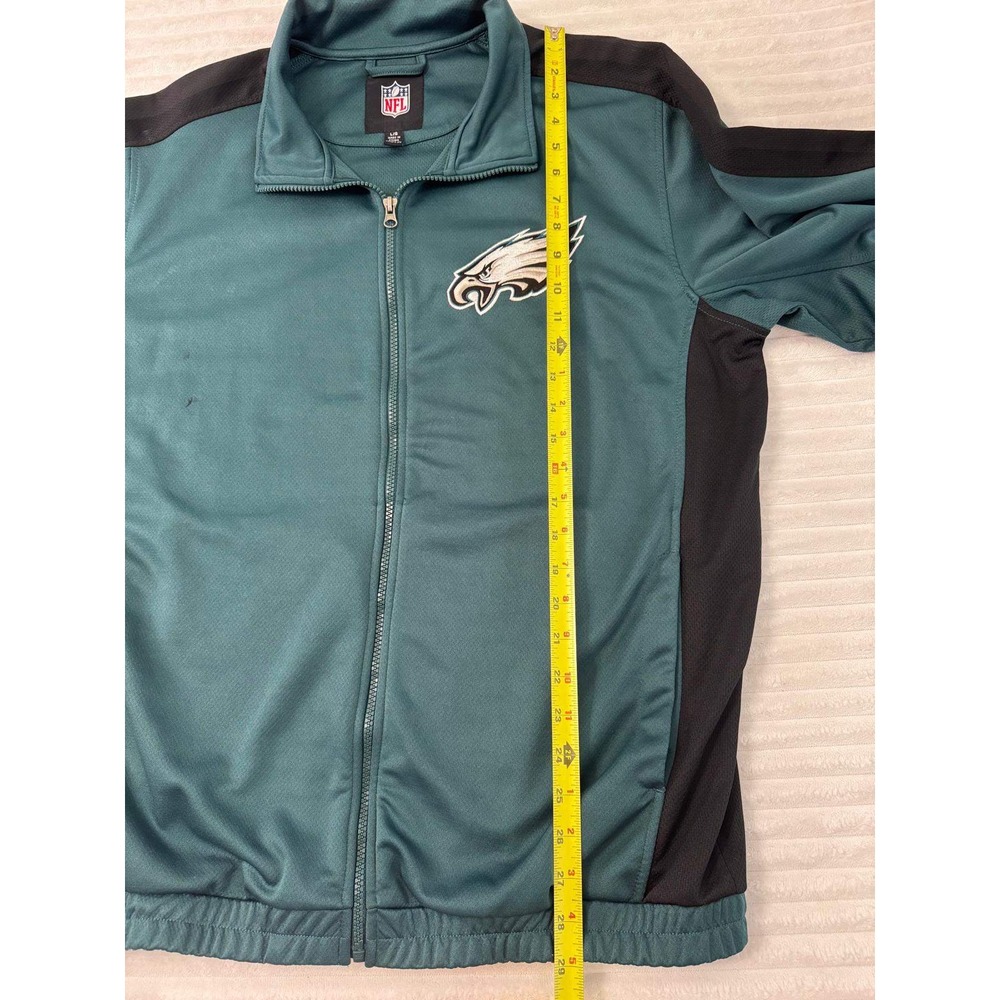 NFL Philadelphia Eagles Mens Track Jacket Green Black Full Zip Large L Fan Gear - Picture 10 of 14